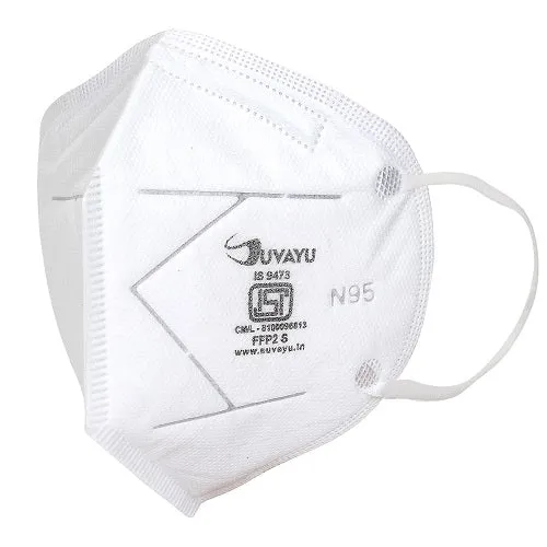 Suvayu N-95 ISI Certified A.I.I.M.S Approved 5-Layer FFP2 Mask - White