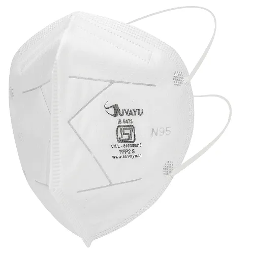 Suvayu N-95 ISI Certified A.I.I.M.S Approved 5-Layer FFP2 Mask - White