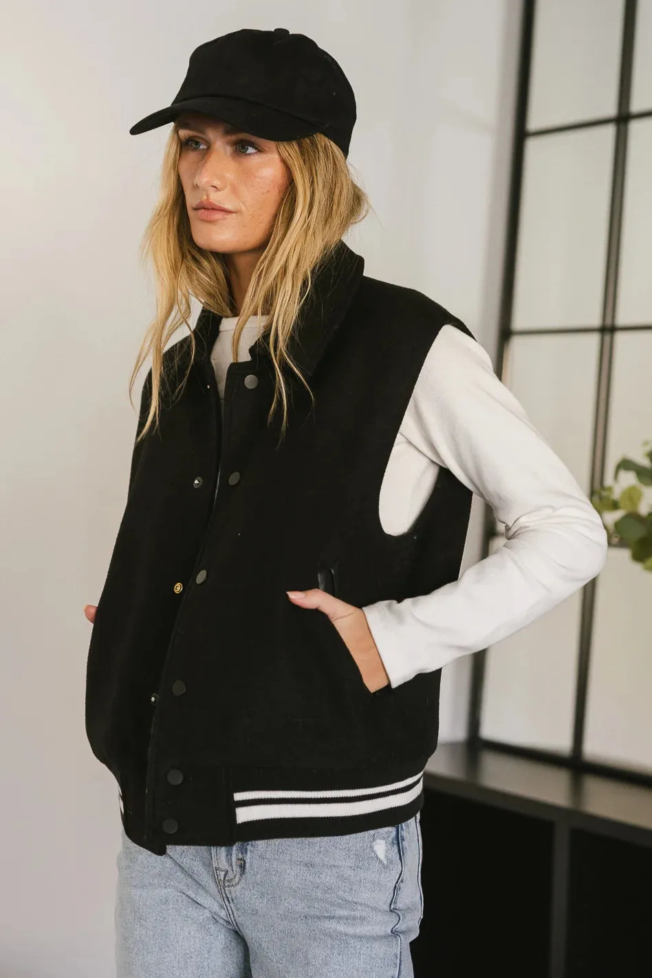 Varsity Snap Button Vest - FINAL SALE