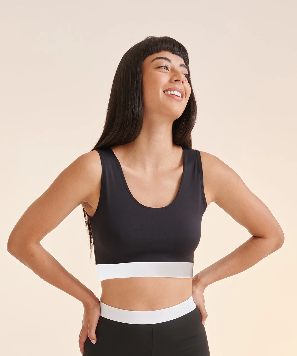 Womens fashion crop top | Black/Black