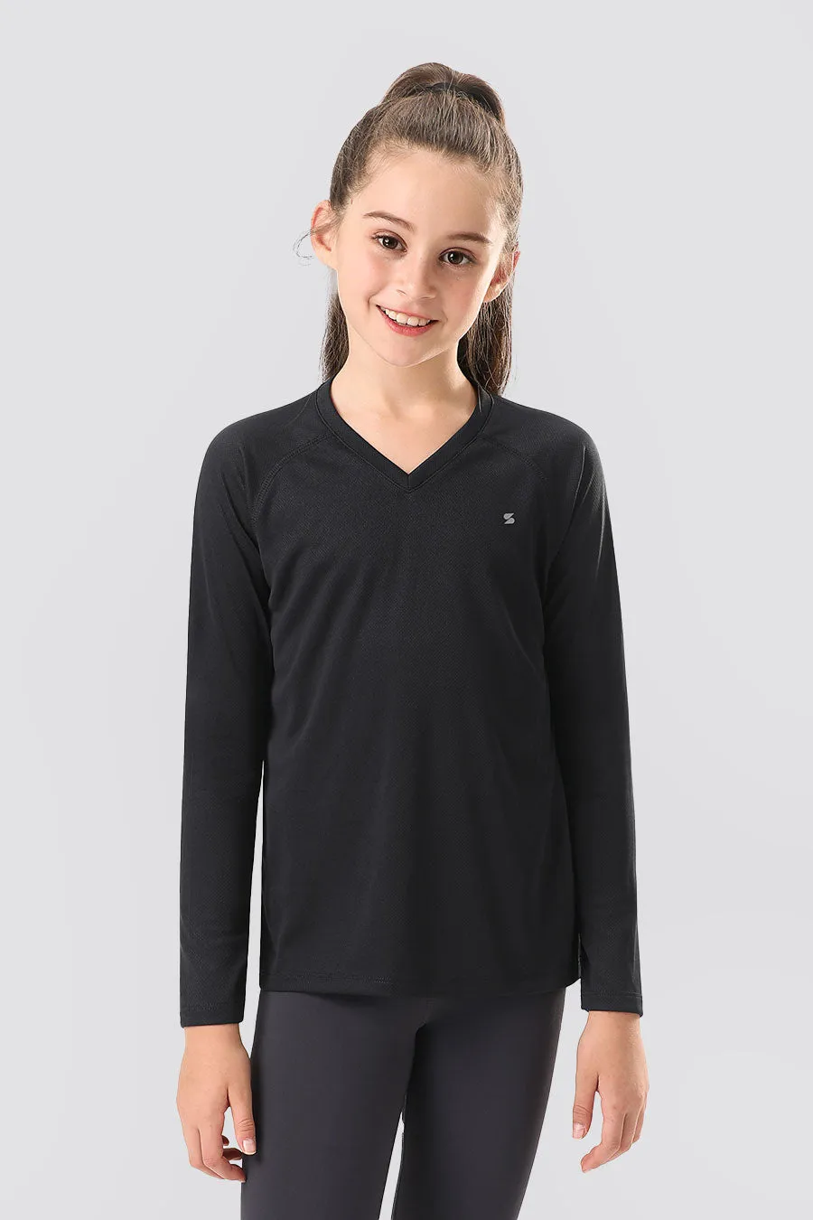 Youth Girls Boys Athletic Performance Long Sleeve Shirts