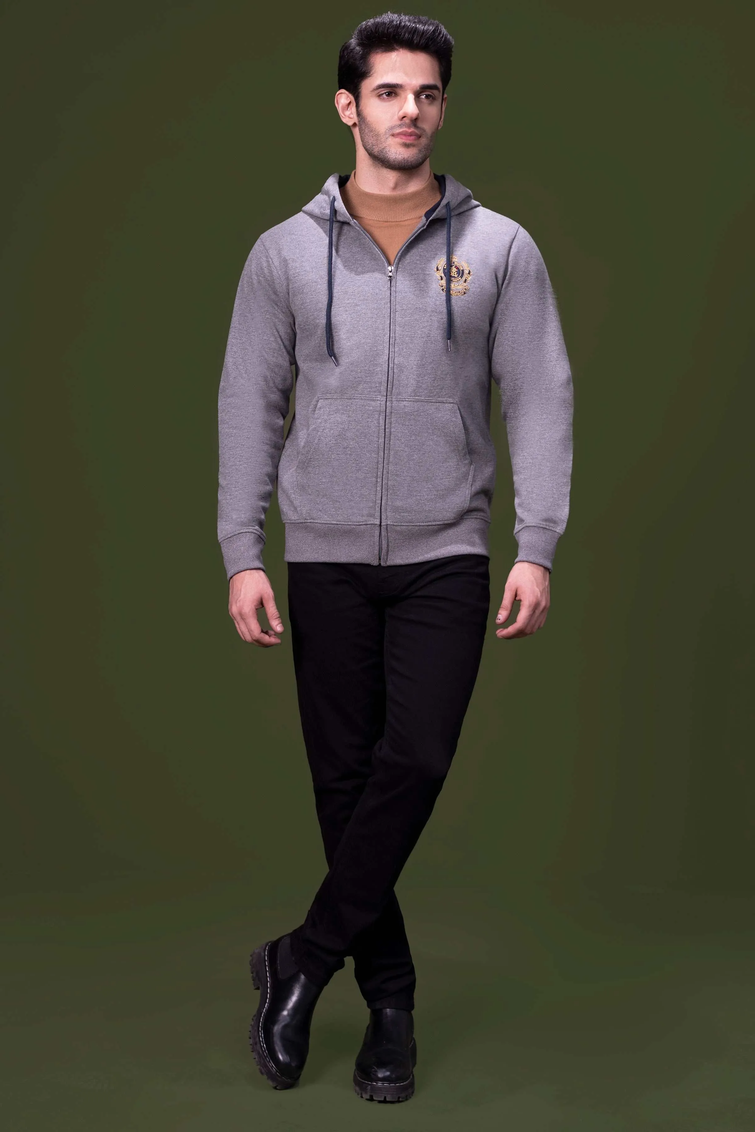 ZIPPER HOODIES GREY